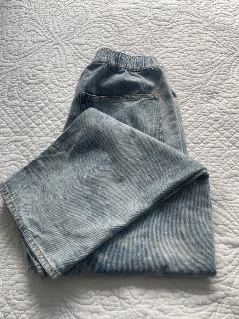 H&M Light Blue Tie-Dye Denim Joggers